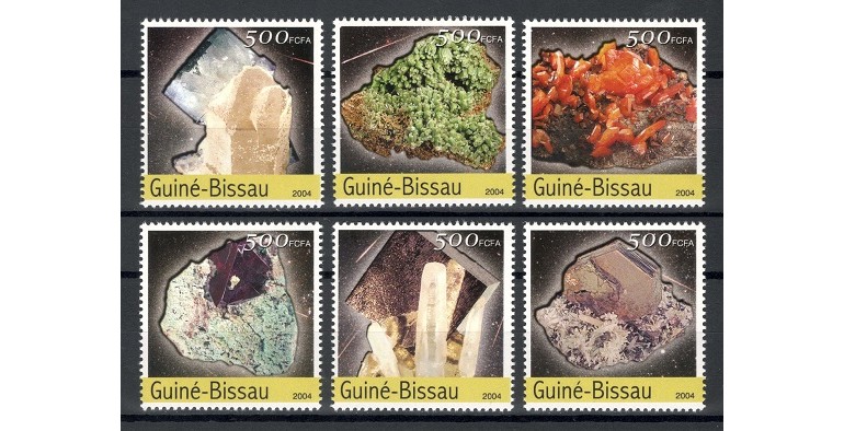 GUINEA BISSAU 2004 - MINERALE - SERIE DE 6 TIMBRE - NESTAMPILATA - MNH / at186